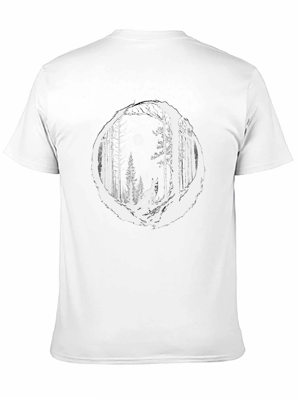 Wolf Forest Graphic Tee - Stylish Black T-Shirt