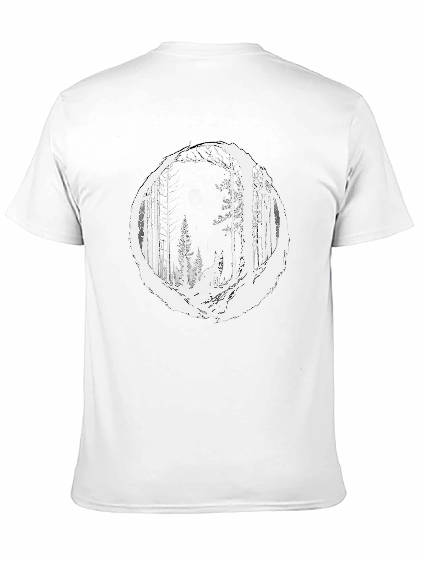 Wolf Forest Graphic Tee - Stylish Black T-Shirt