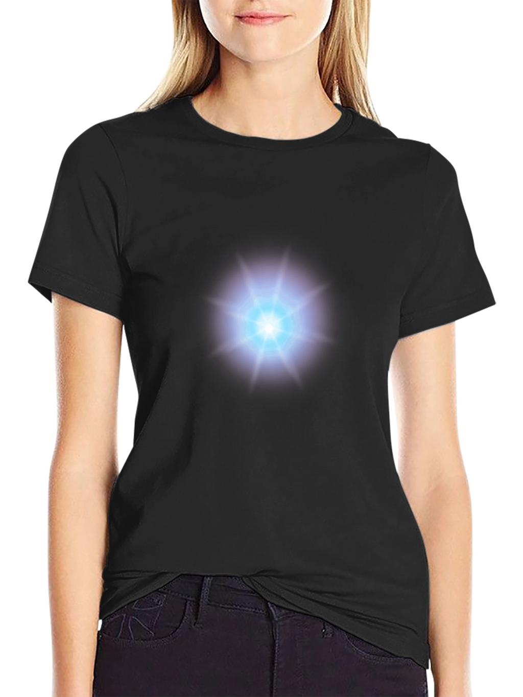 Arc Reactor Graphic T-Shirt - Black Cotton Blend
