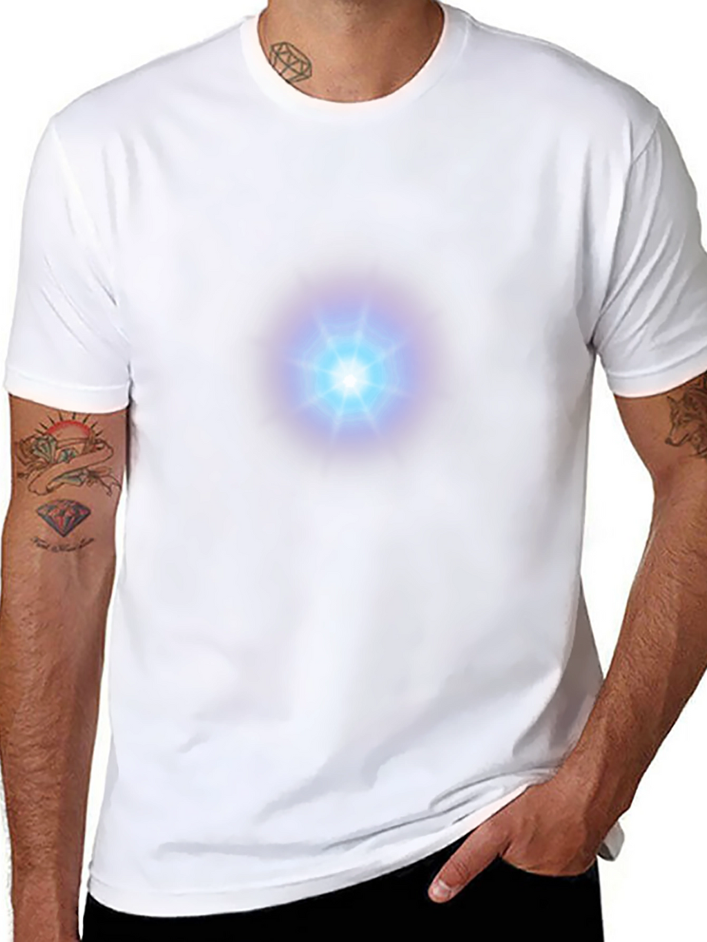 Arc Reactor Graphic T-Shirt - Black Cotton Blend
