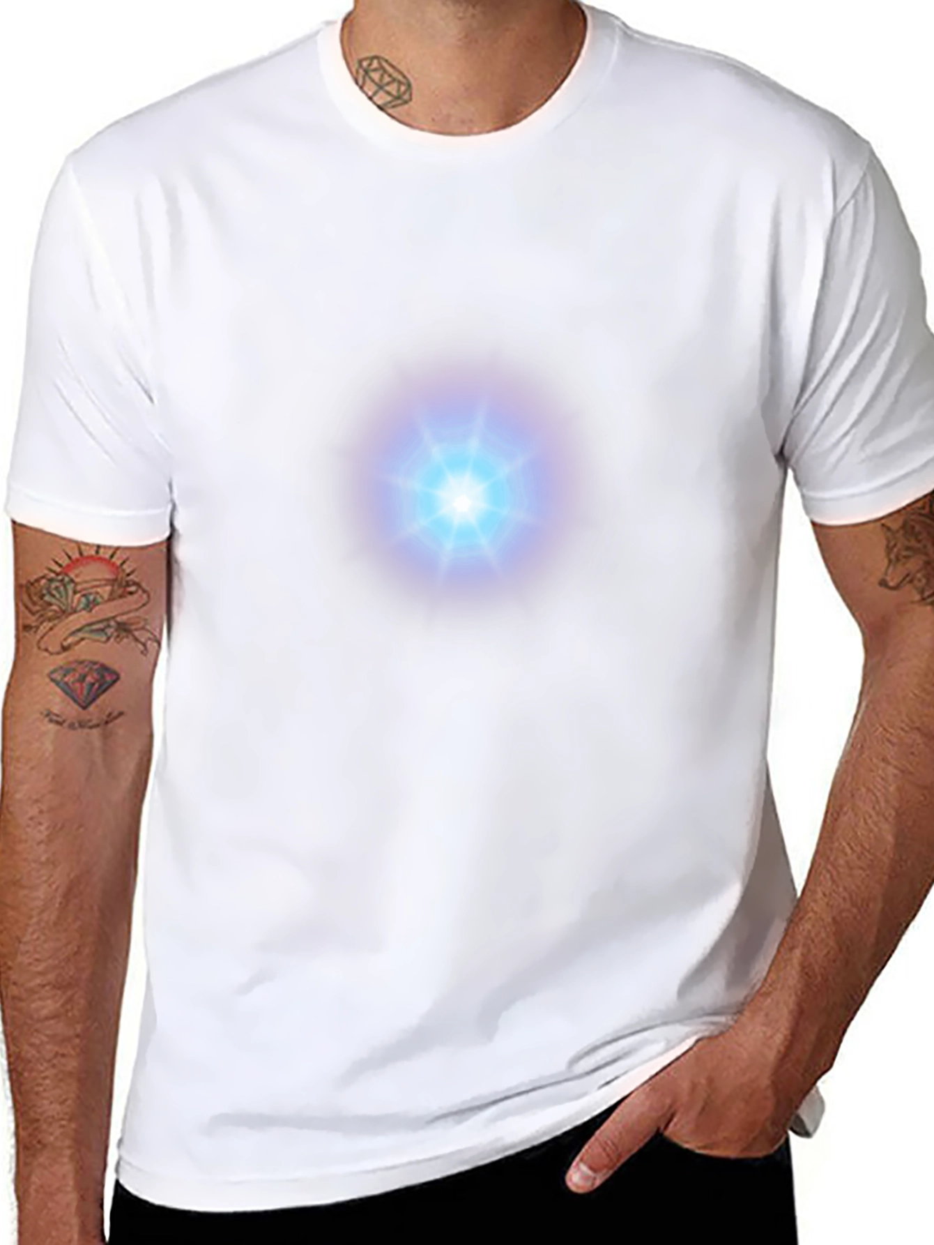 Arc Reactor Graphic T-Shirt - Black Cotton Blend