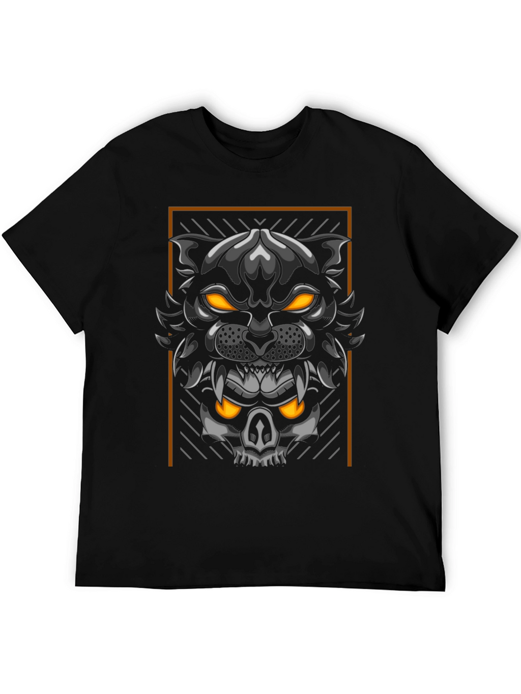 Black Panther & Skull Graphic Tee - Mens