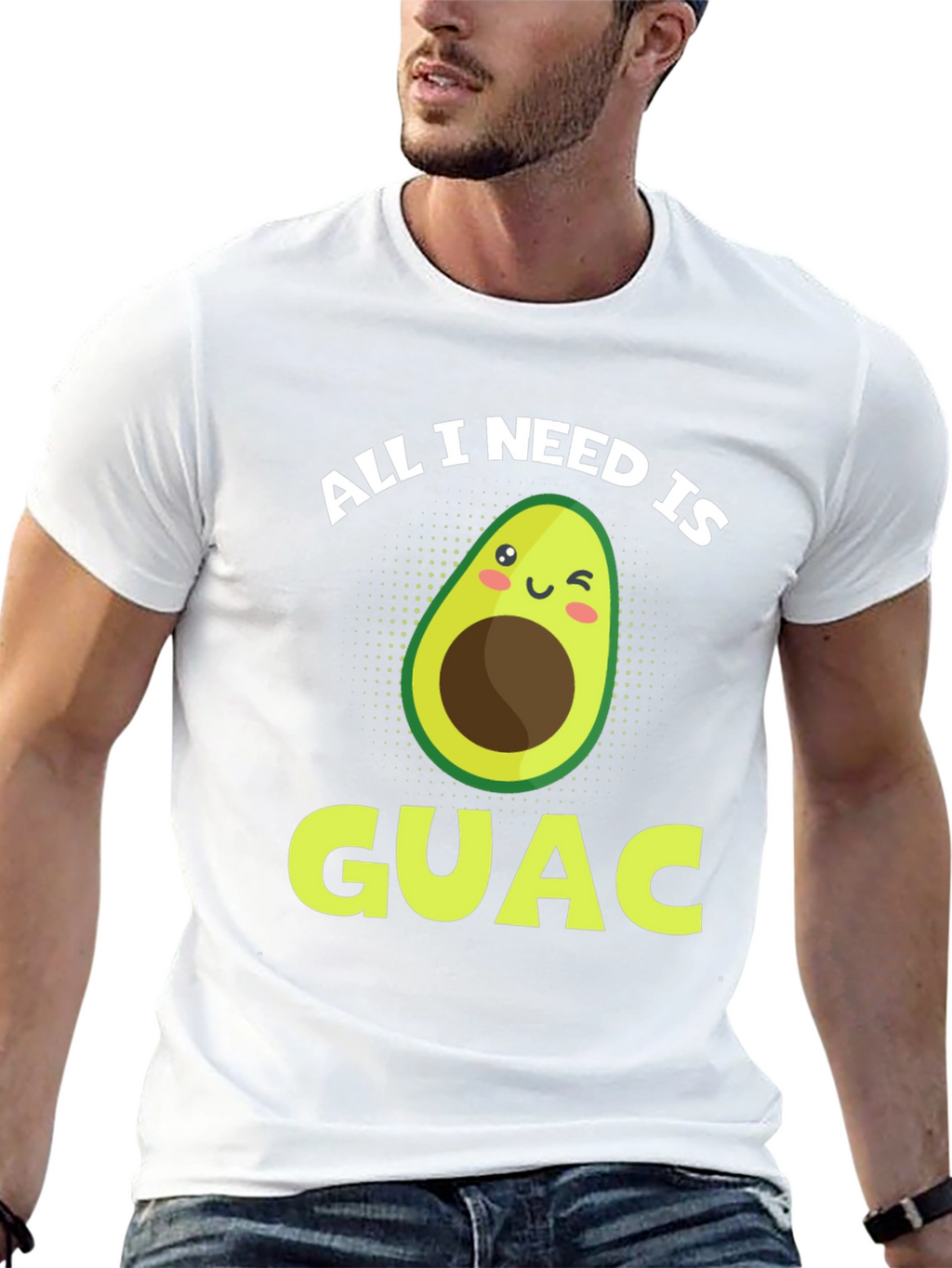 All I Need Is Guac Funny Avocado Graphic T-Shirt