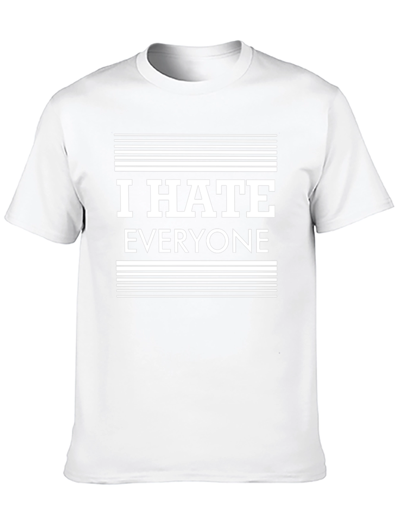 I HATE EVERYONE Graphic Print Black T-Shirt
