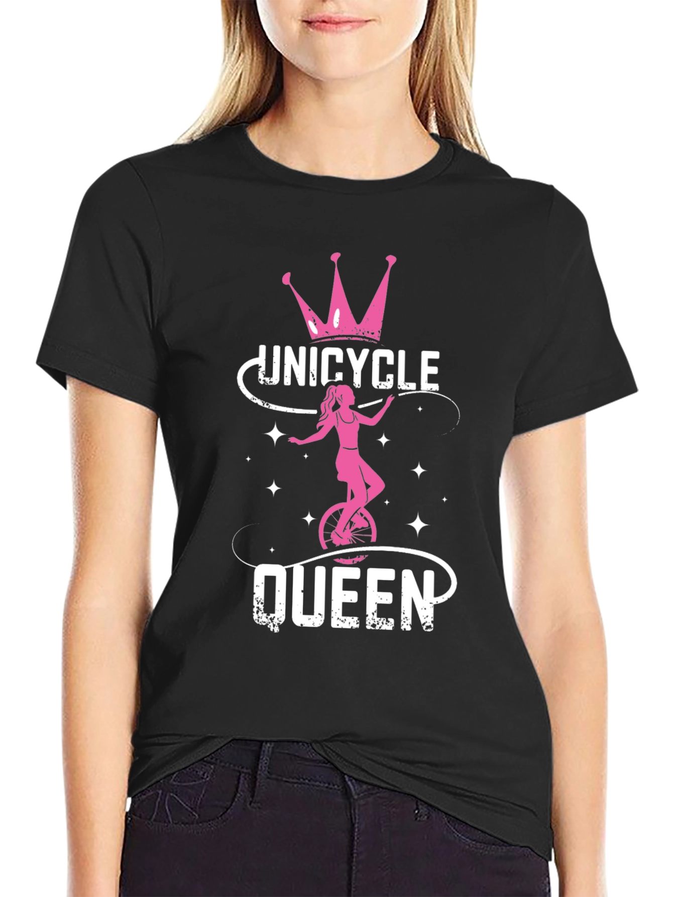 Unicycle Queen Black T-Shirt