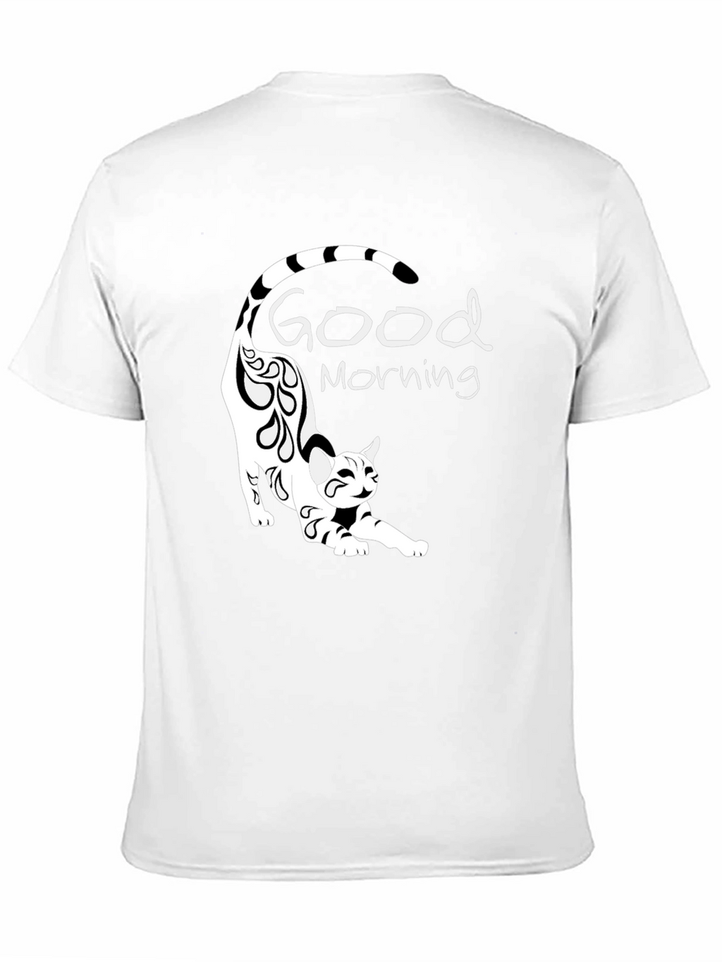 Good Morning Cat Black T-Shirt