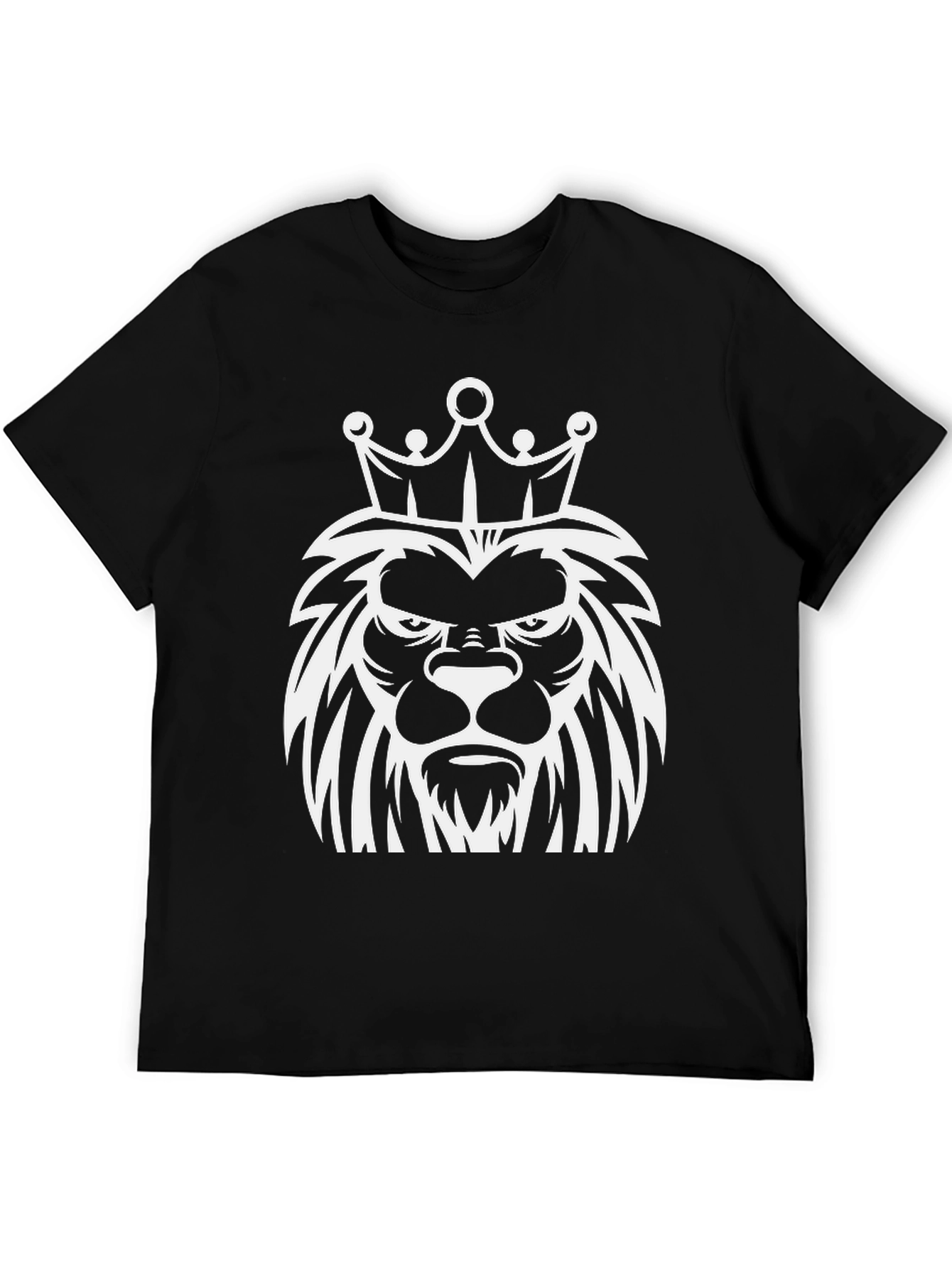 King Lion Graphic Tee - Black Cotton T-Shirt
