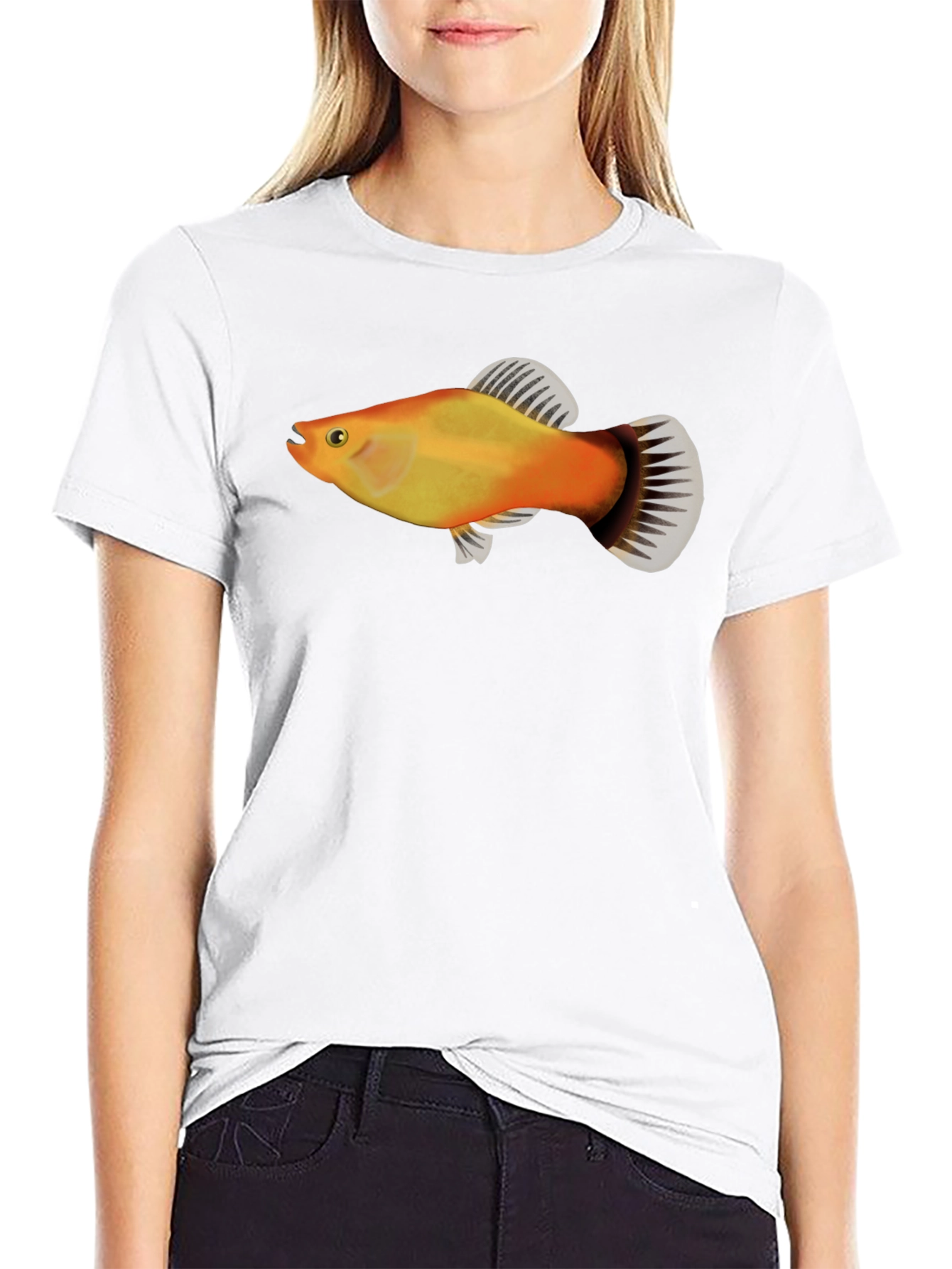 Molly Fish Graphic Tee - Black Casual Shirt