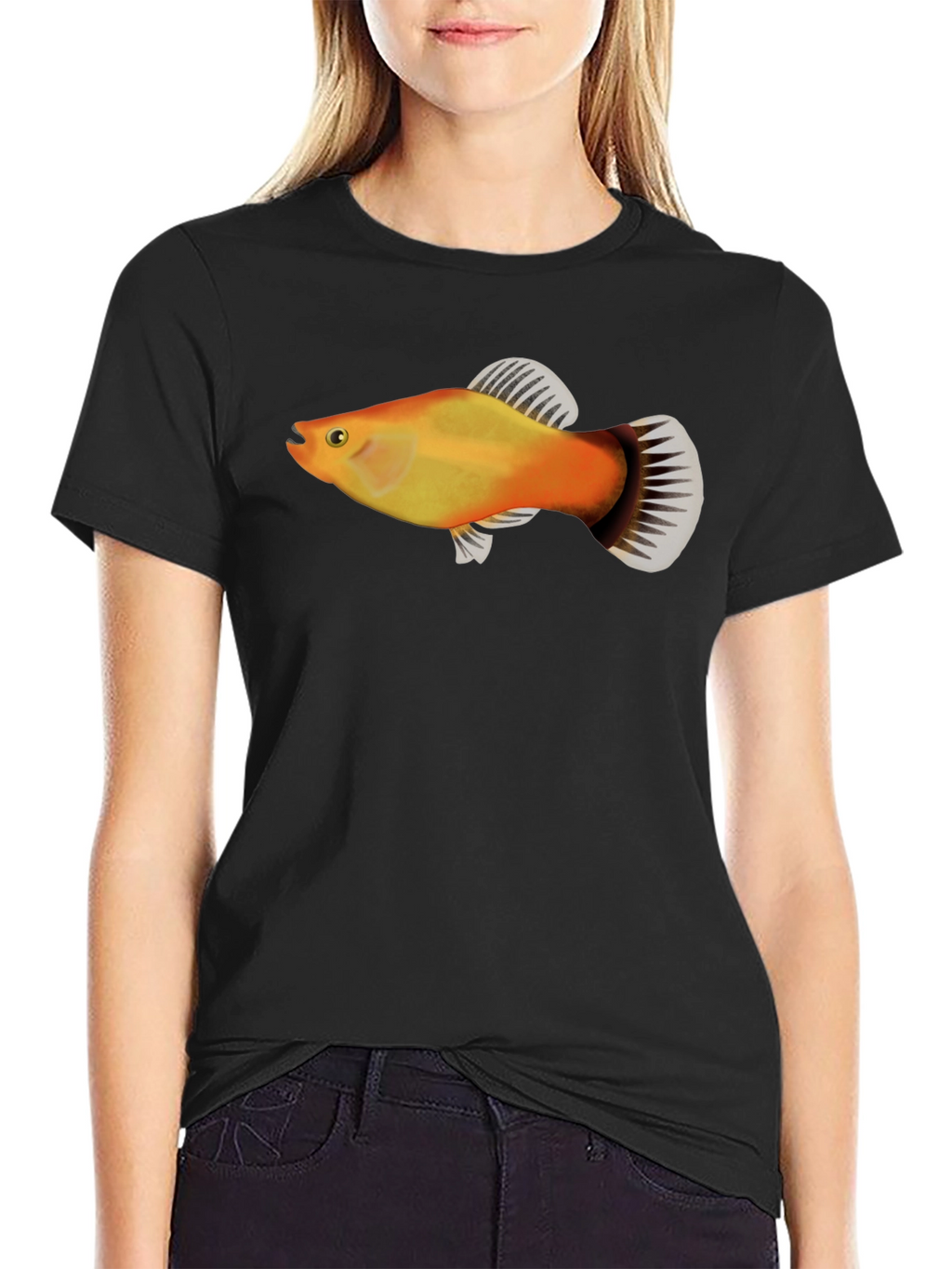 Molly Fish Graphic Tee - Black Casual Shirt