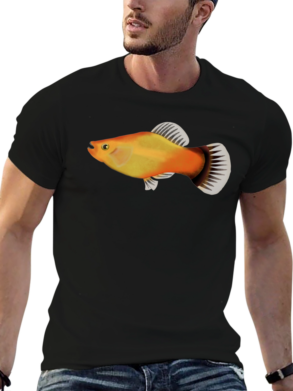 Molly Fish Graphic Tee - Black Casual Shirt