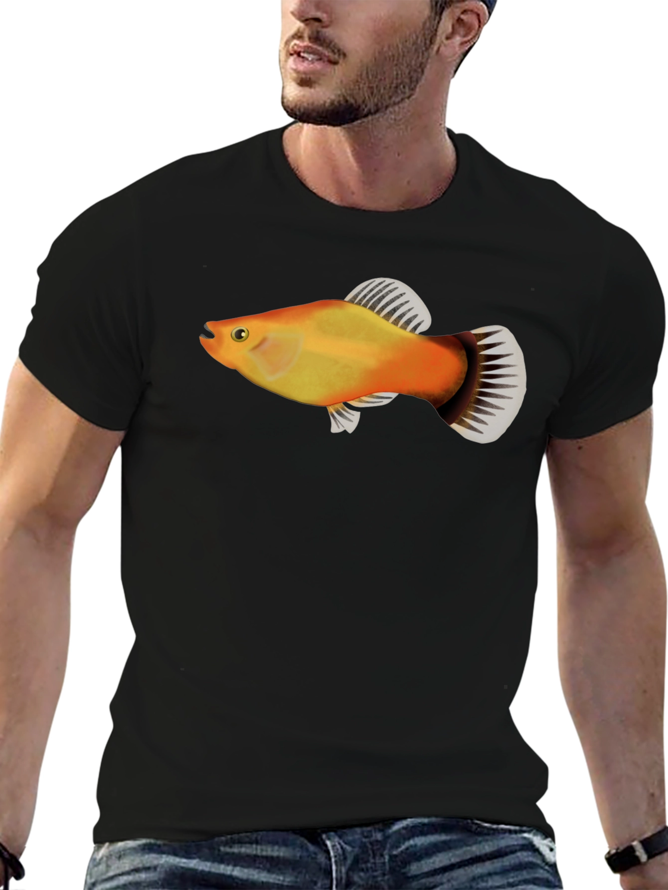 Molly Fish Graphic Tee - Black Casual Shirt