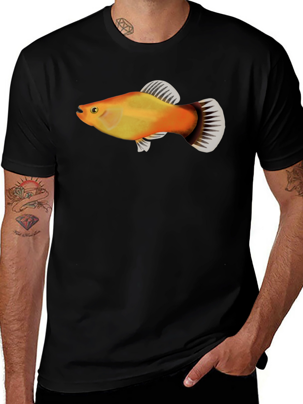 Molly Fish Graphic Tee - Black Casual Shirt