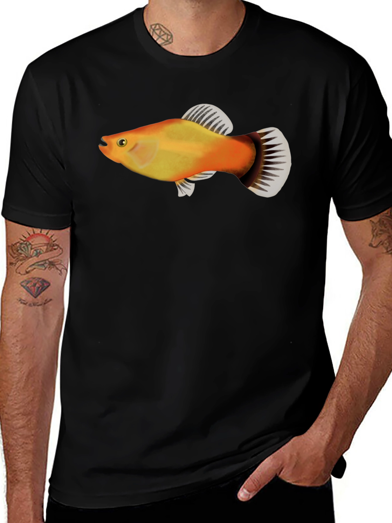 Molly Fish Graphic Tee - Black Casual Shirt