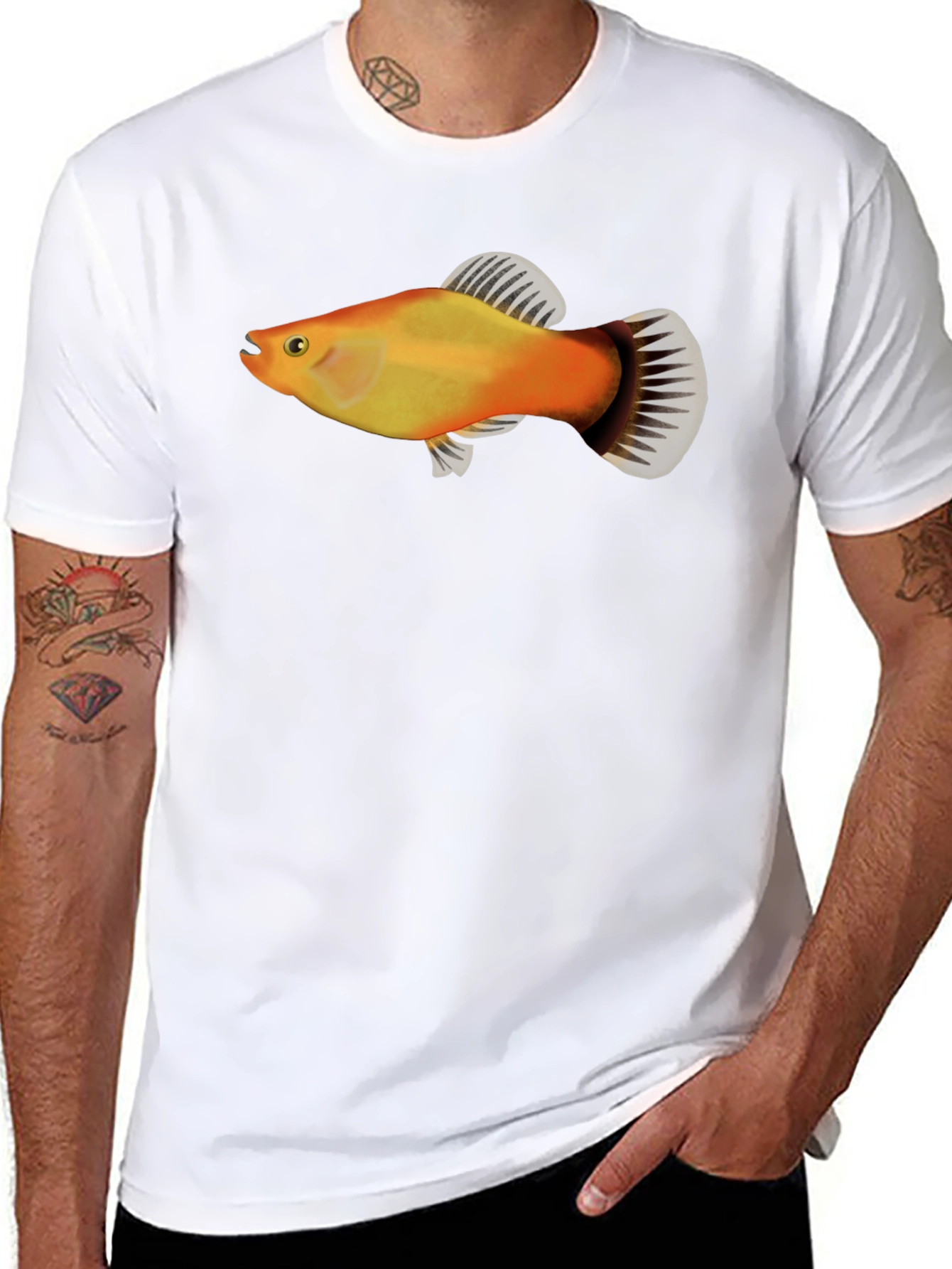 Molly Fish Graphic Tee - Black Casual Shirt