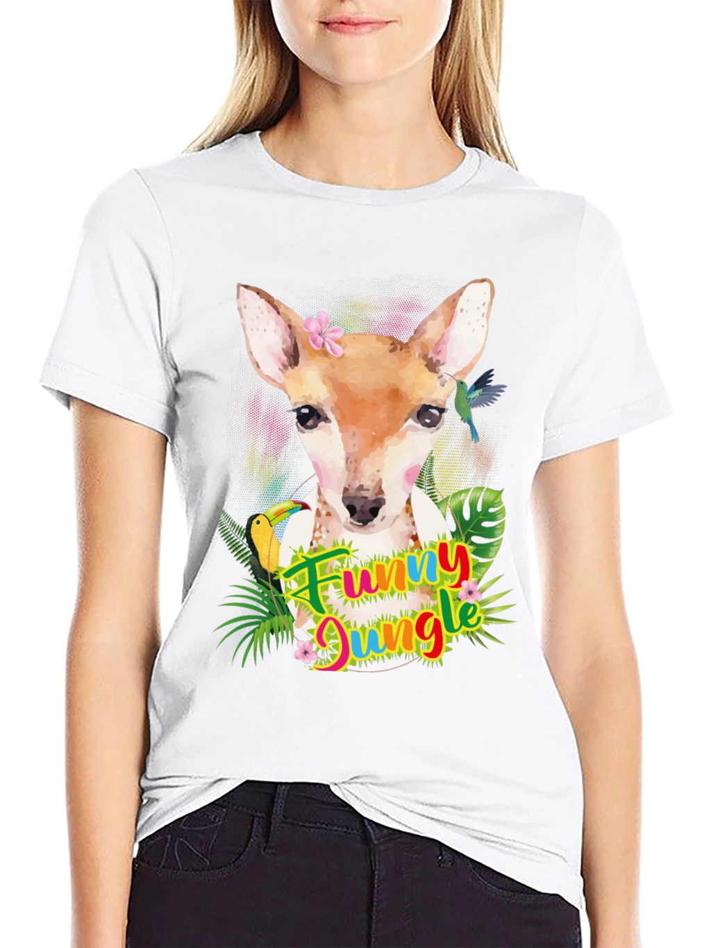 Funny Jungle Deer Graphic Tee