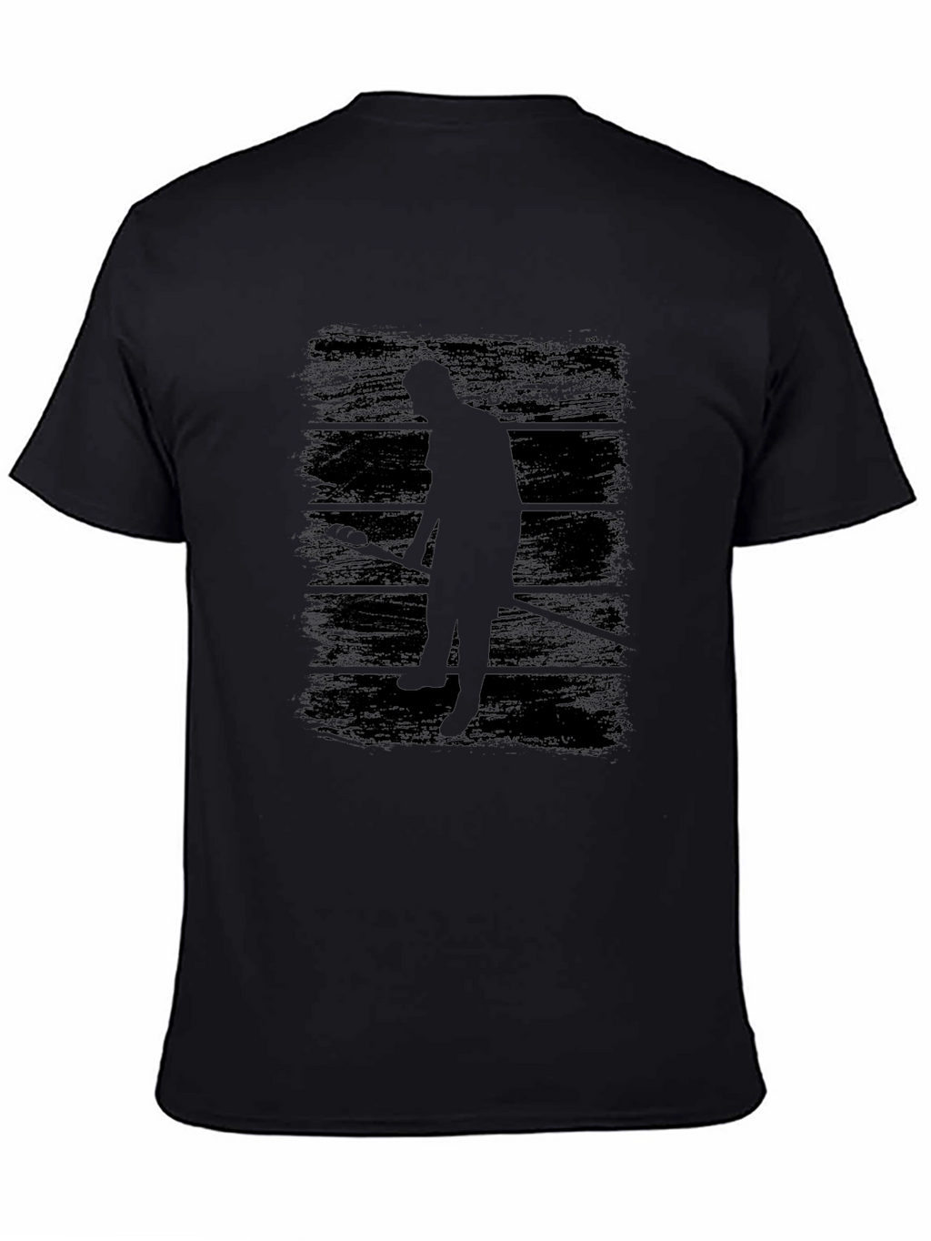 Lacrosse Player Silhouette Black Graphic Tee