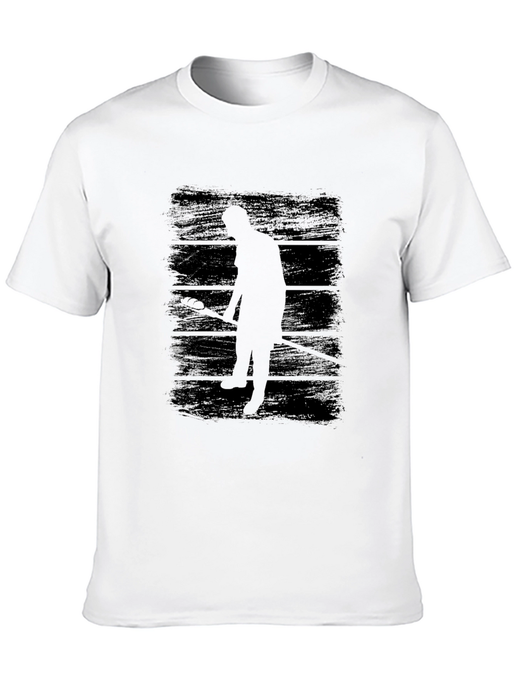 Lacrosse Player Silhouette Black Graphic Tee