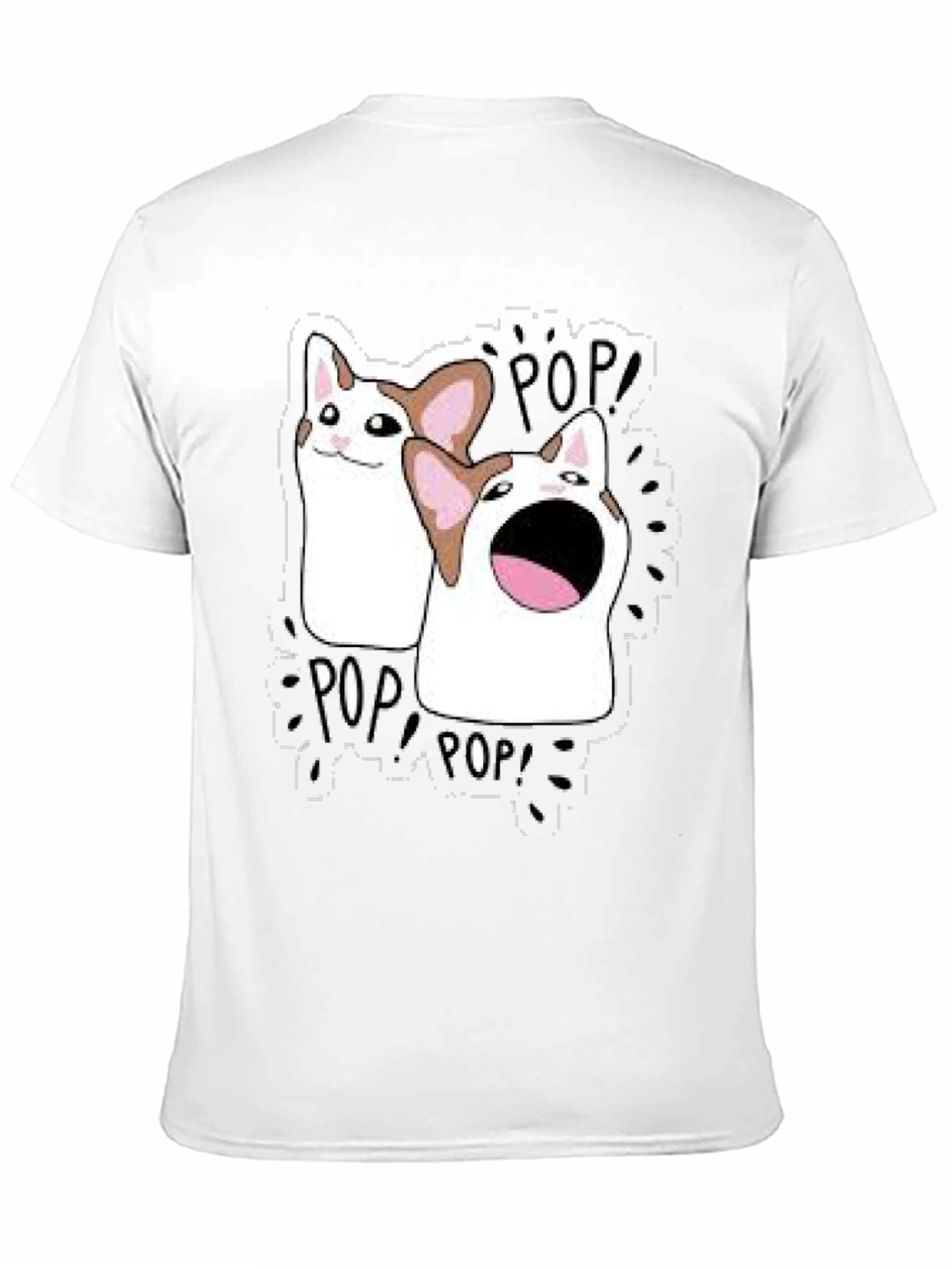 Pop Cat Meme T-Shirt - Black Funny Graphic Tee