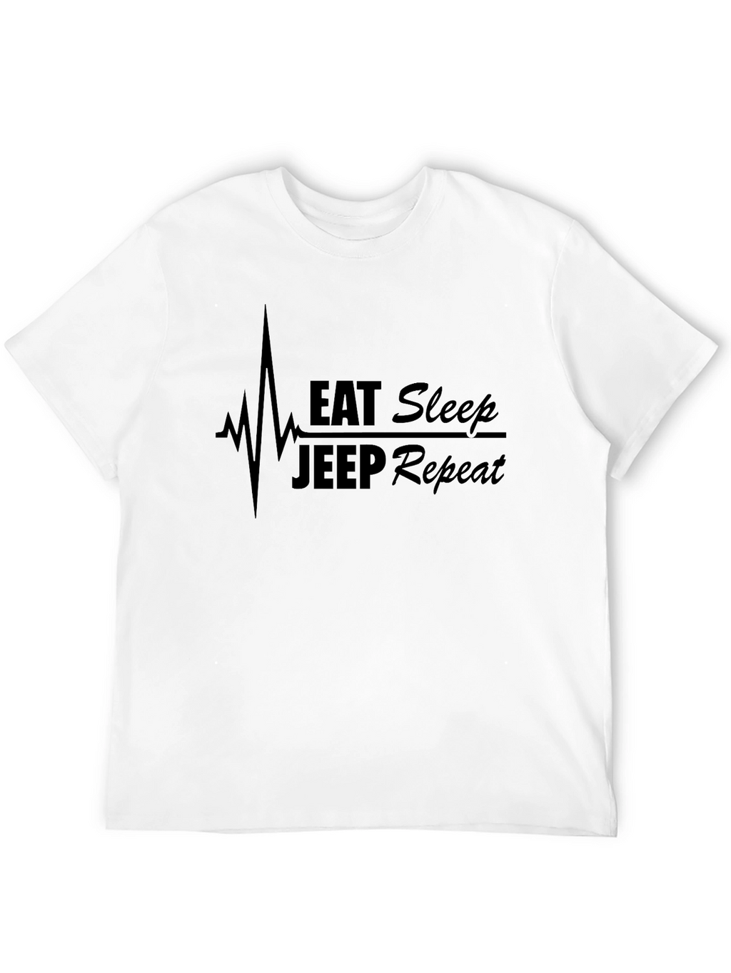 Eat Sleep Jeep Repeat Black Graphic T-Shirt