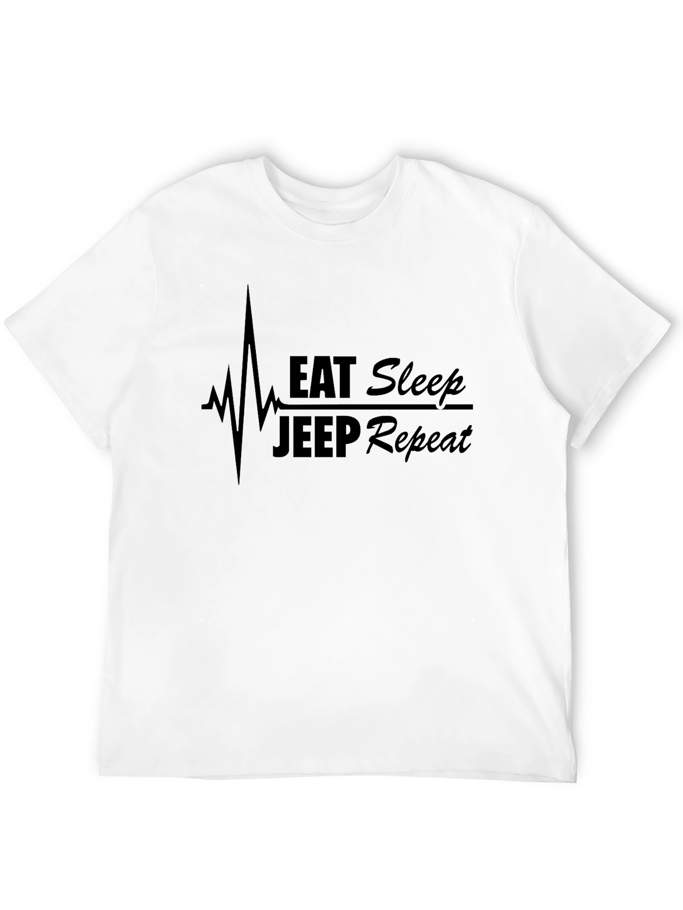 Eat Sleep Jeep Repeat Black Graphic T-Shirt