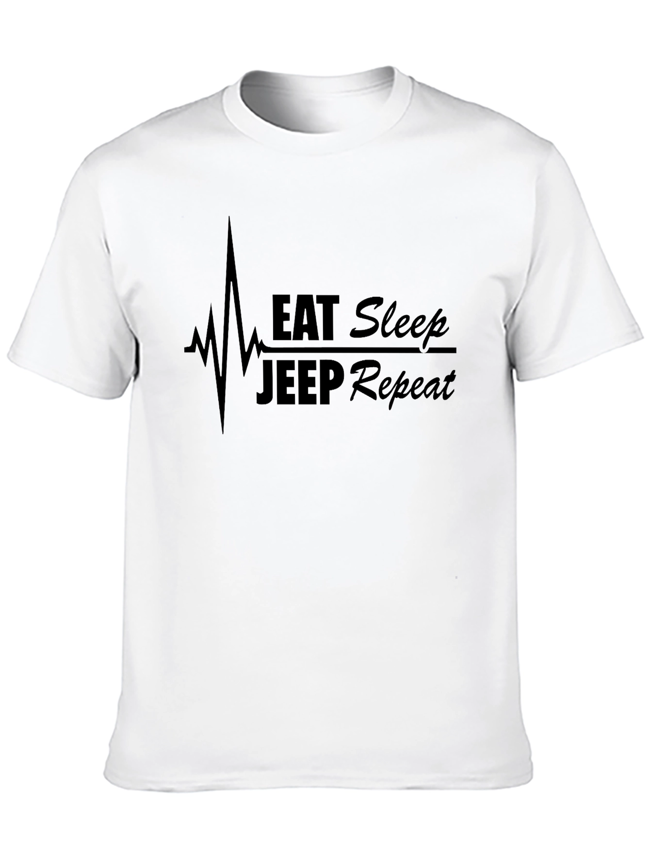 Eat Sleep Jeep Repeat Black Graphic T-Shirt
