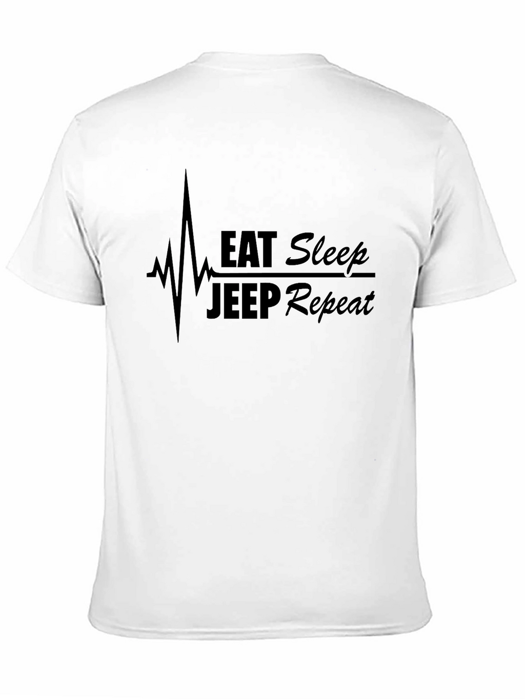 Eat Sleep Jeep Repeat Black Graphic T-Shirt