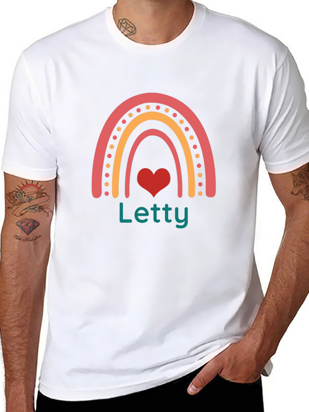 Letty Rainbow Heart Black T-Shirt