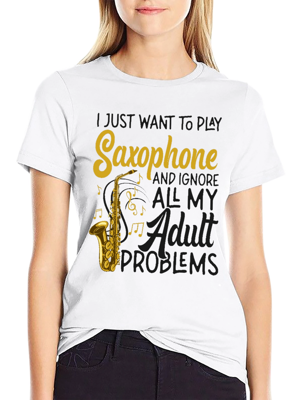 Saxophone T-Shirt: Ignore Adult Problems
