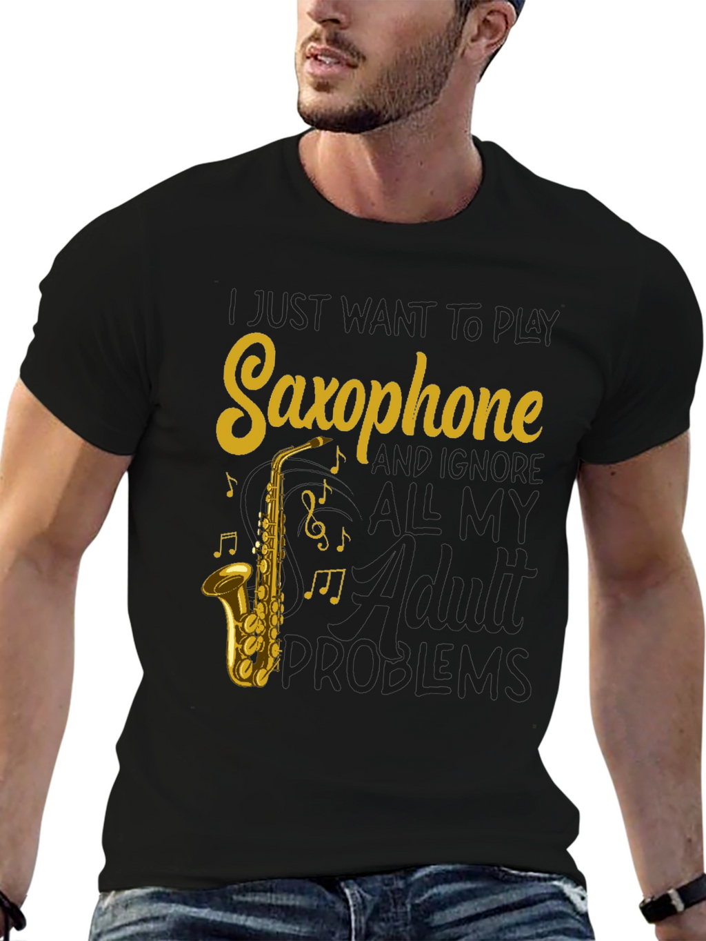 Saxophone T-Shirt: Ignore Adult Problems