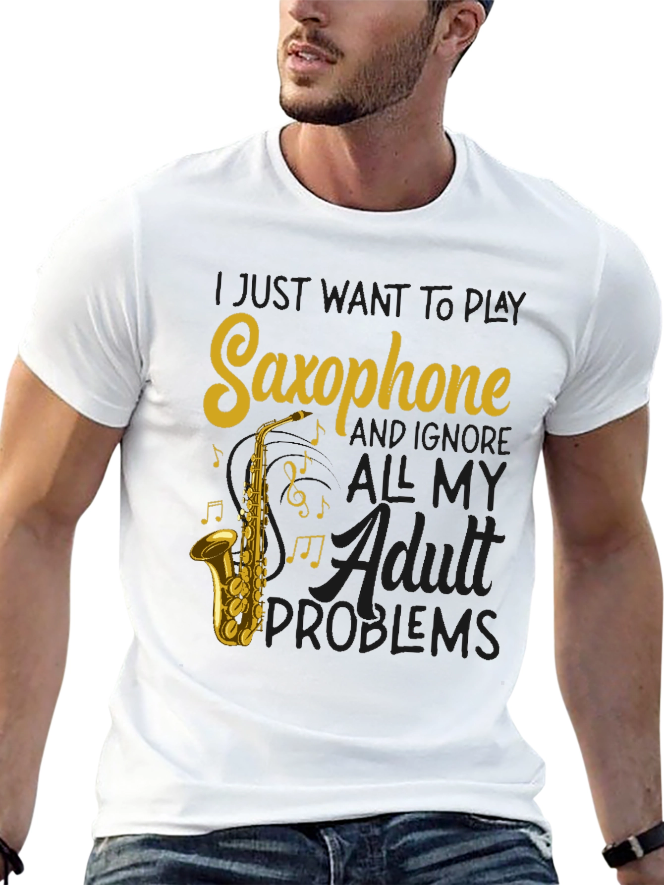 Saxophone T-Shirt: Ignore Adult Problems
