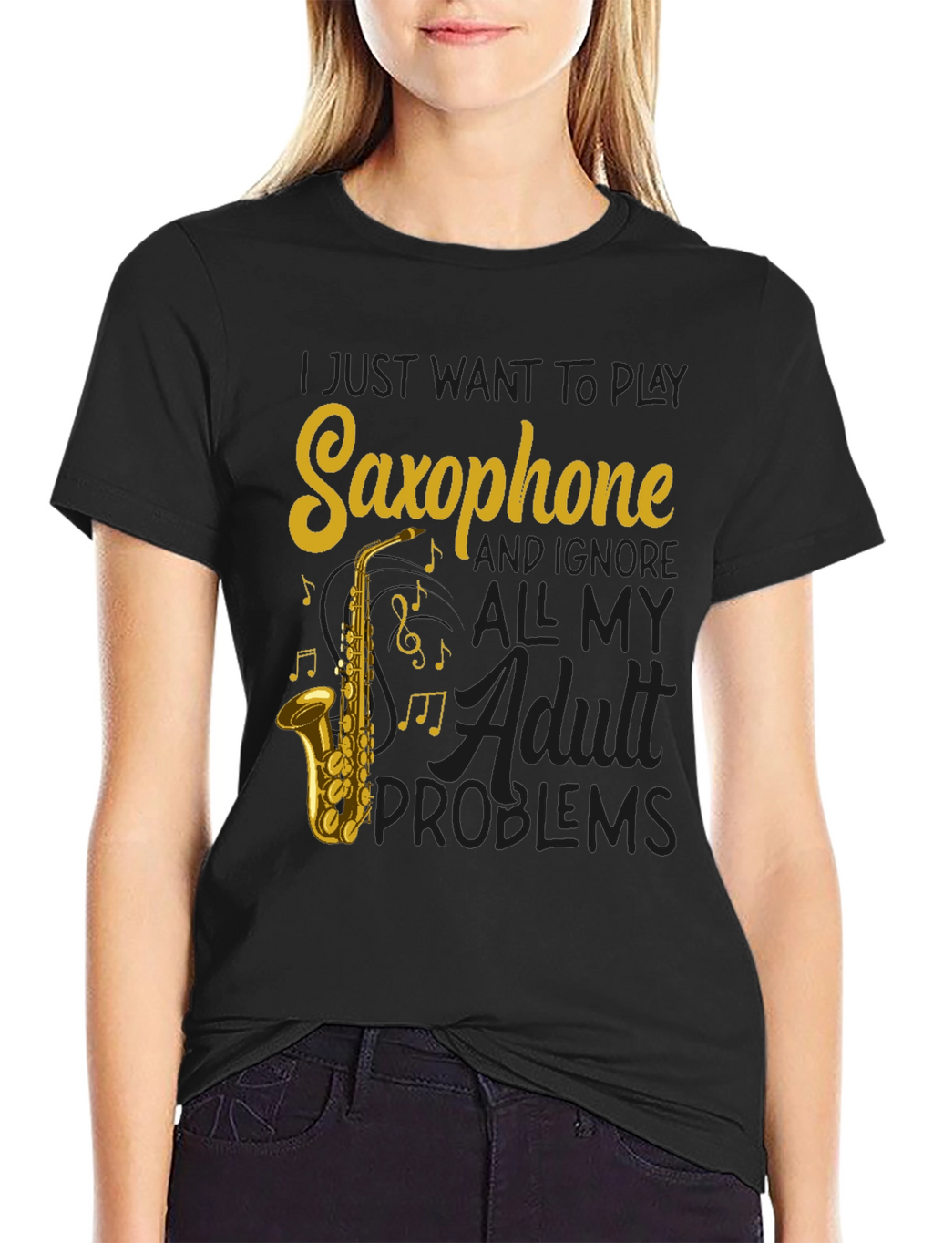 Saxophone T-Shirt: Ignore Adult Problems