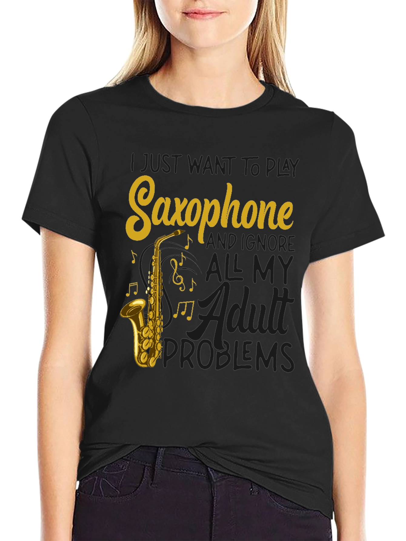 Saxophone T-Shirt: Ignore Adult Problems
