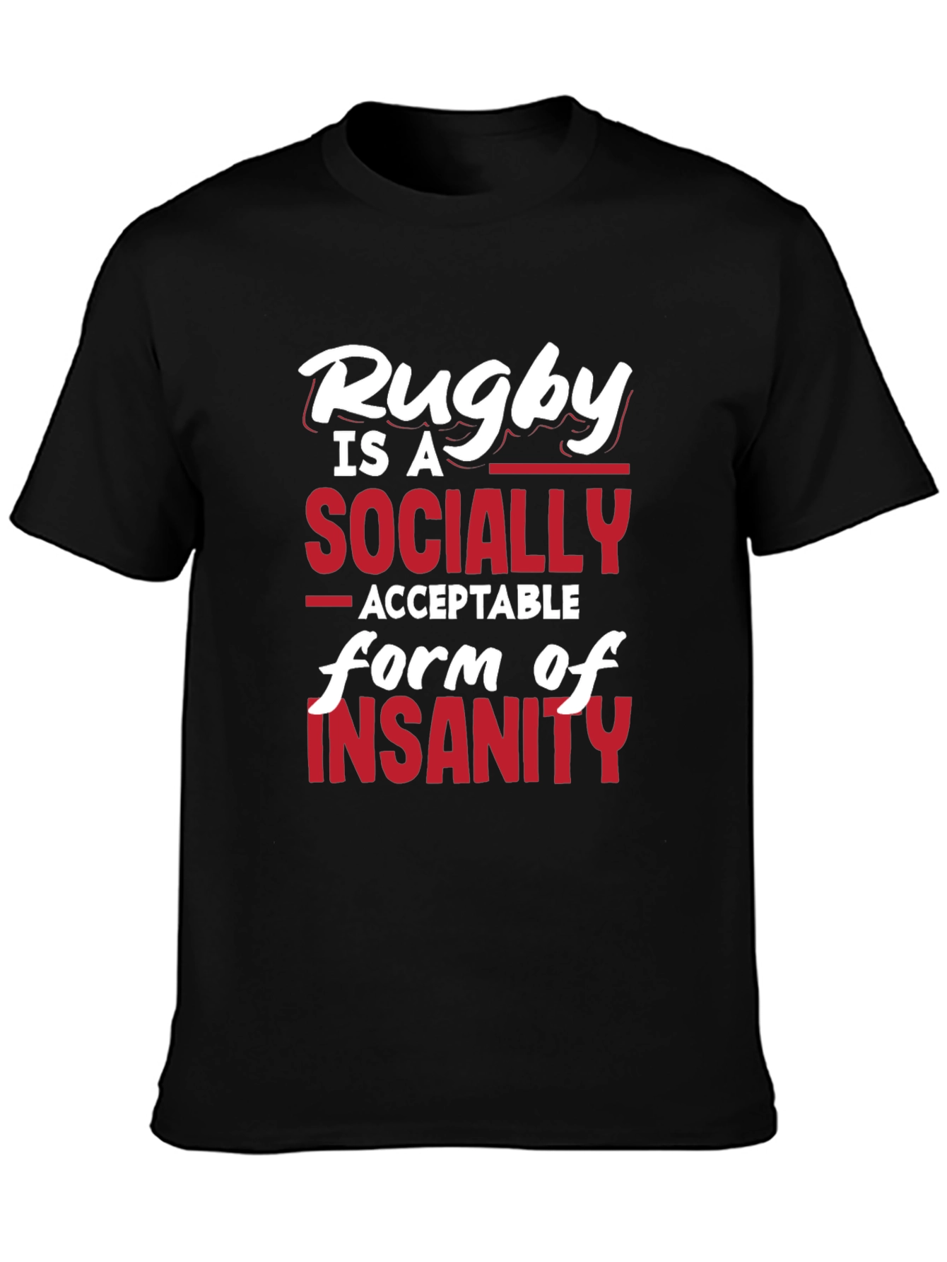 Rugby Insanity Graphic T-Shirt - Black