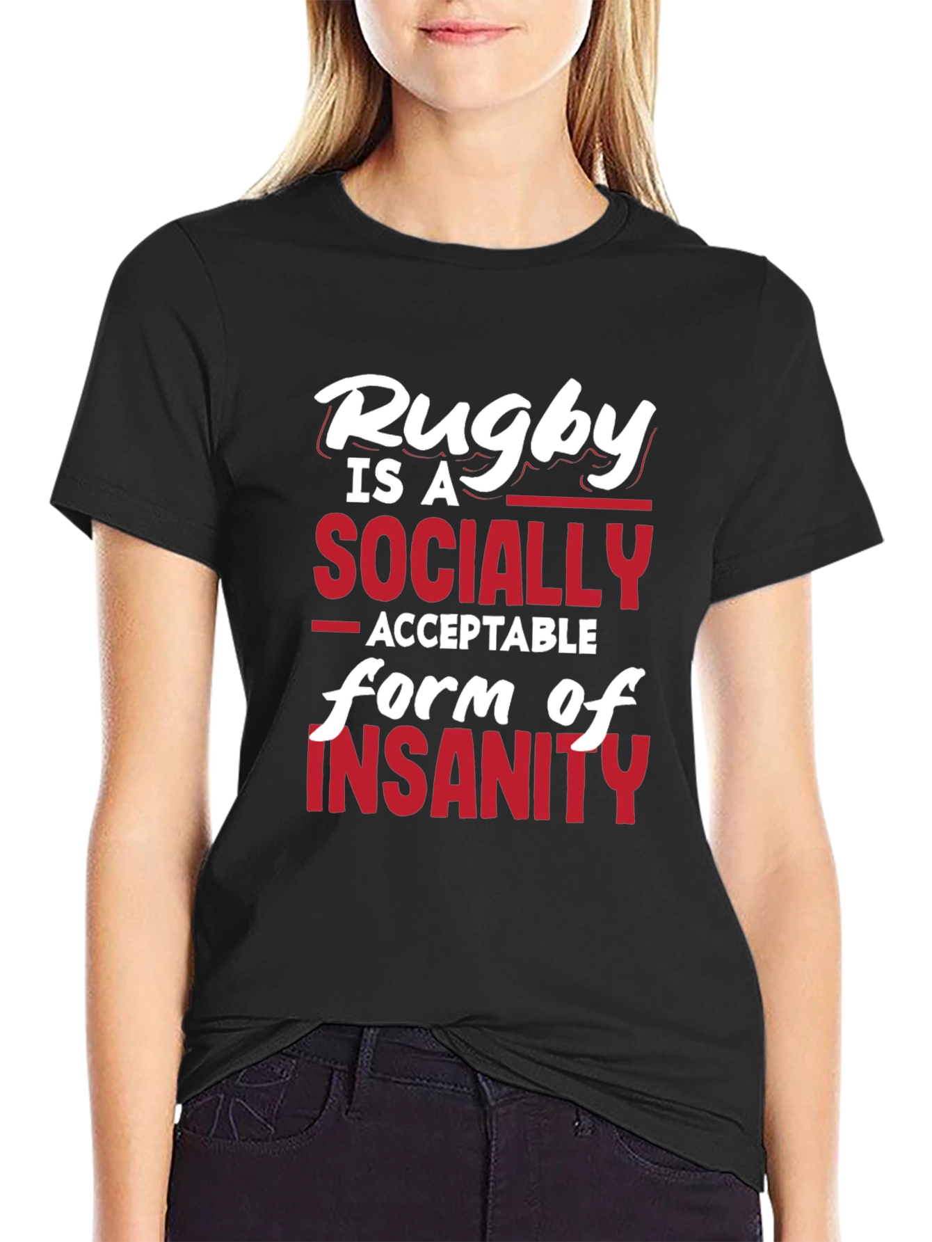 Rugby Insanity Graphic T-Shirt - Black