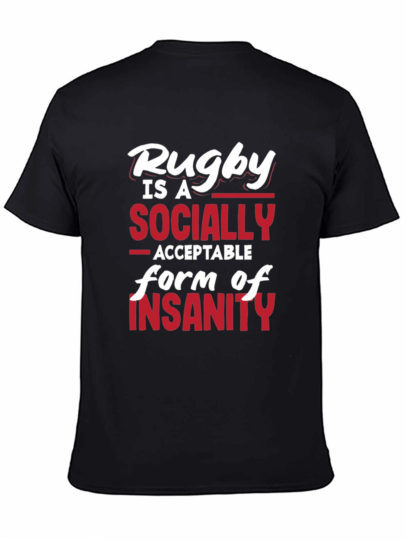 Rugby Insanity Graphic T-Shirt - Black