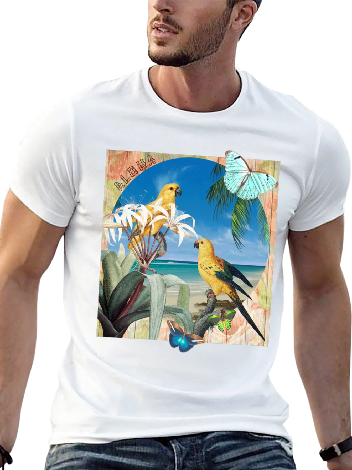Aloha Parrot Graphic T-Shirt