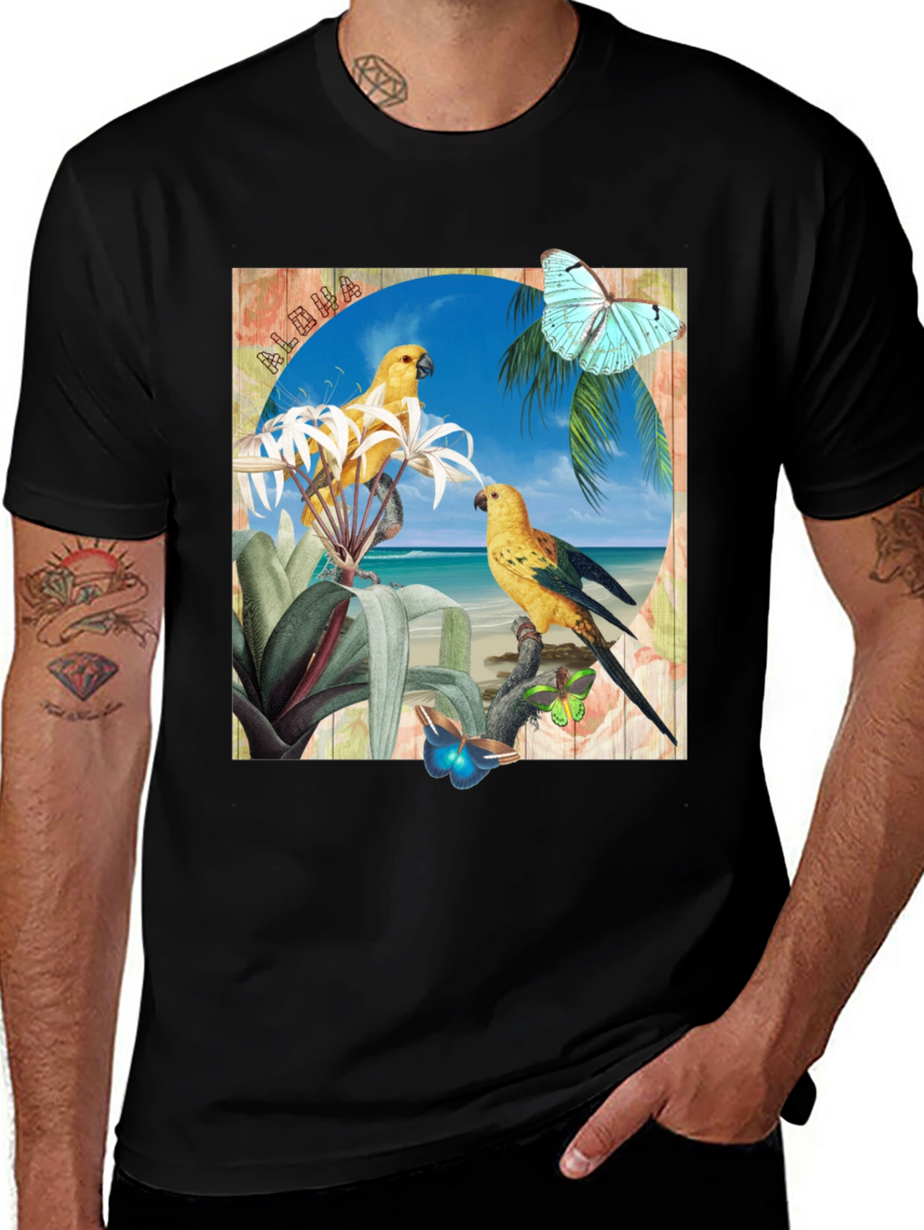 Aloha Parrot Graphic T-Shirt