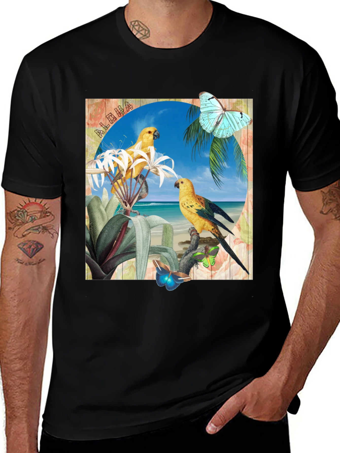 Aloha Parrot Graphic T-Shirt