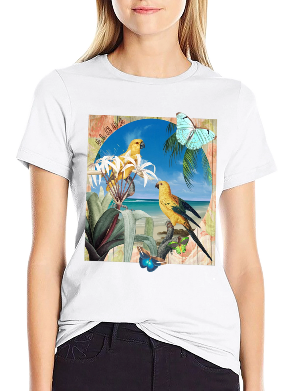 Aloha Parrot Graphic T-Shirt