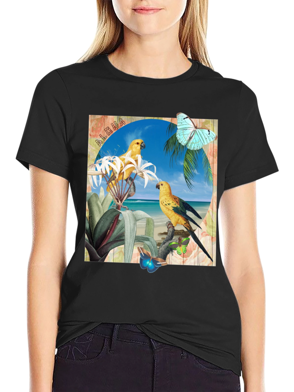 Aloha Parrot Graphic T-Shirt