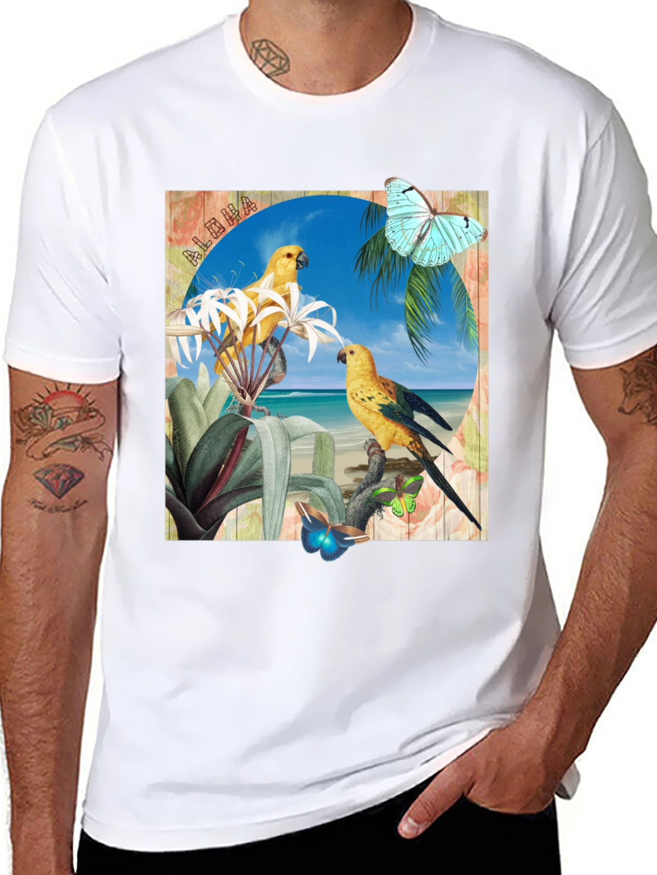 Aloha Parrot Graphic T-Shirt