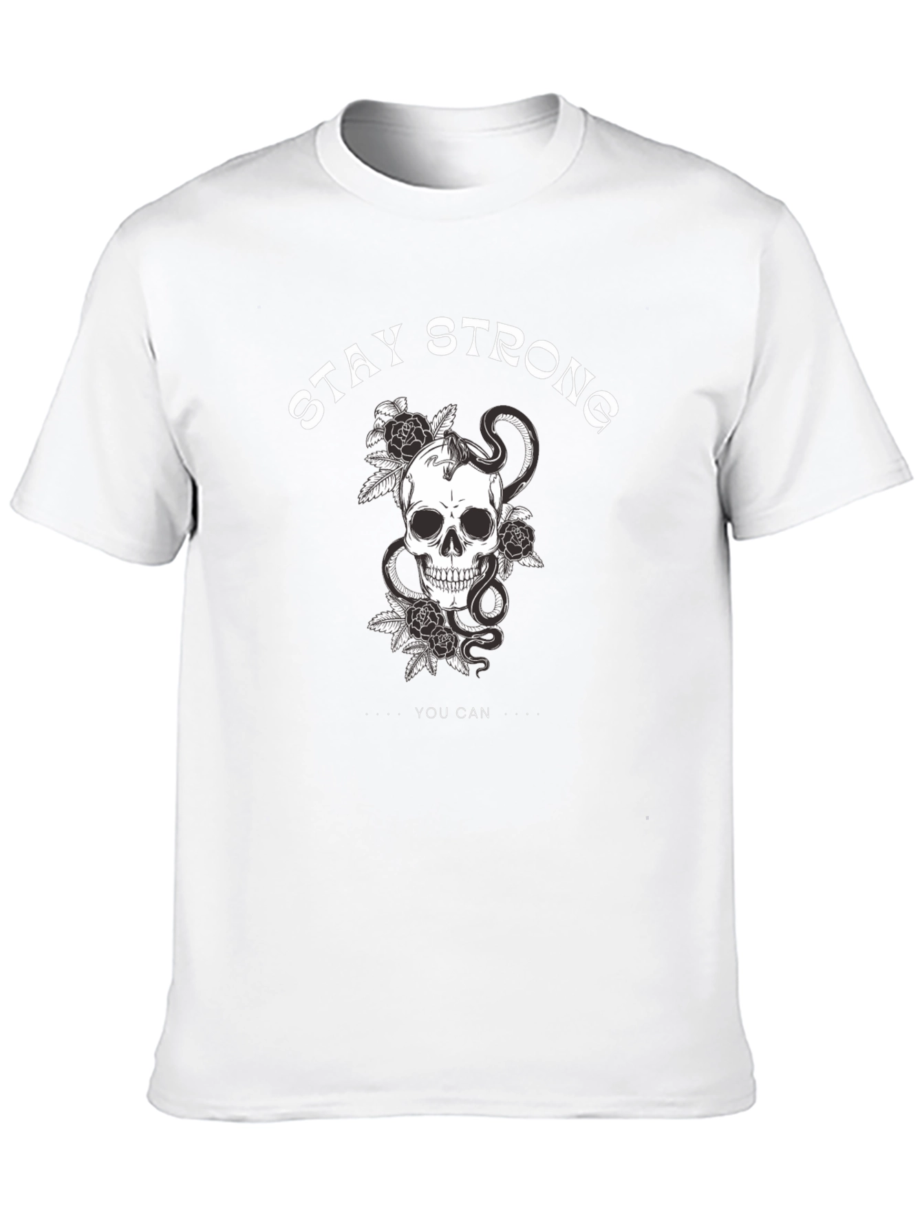 Stay Strong Skull Graphic Black T-Shirt