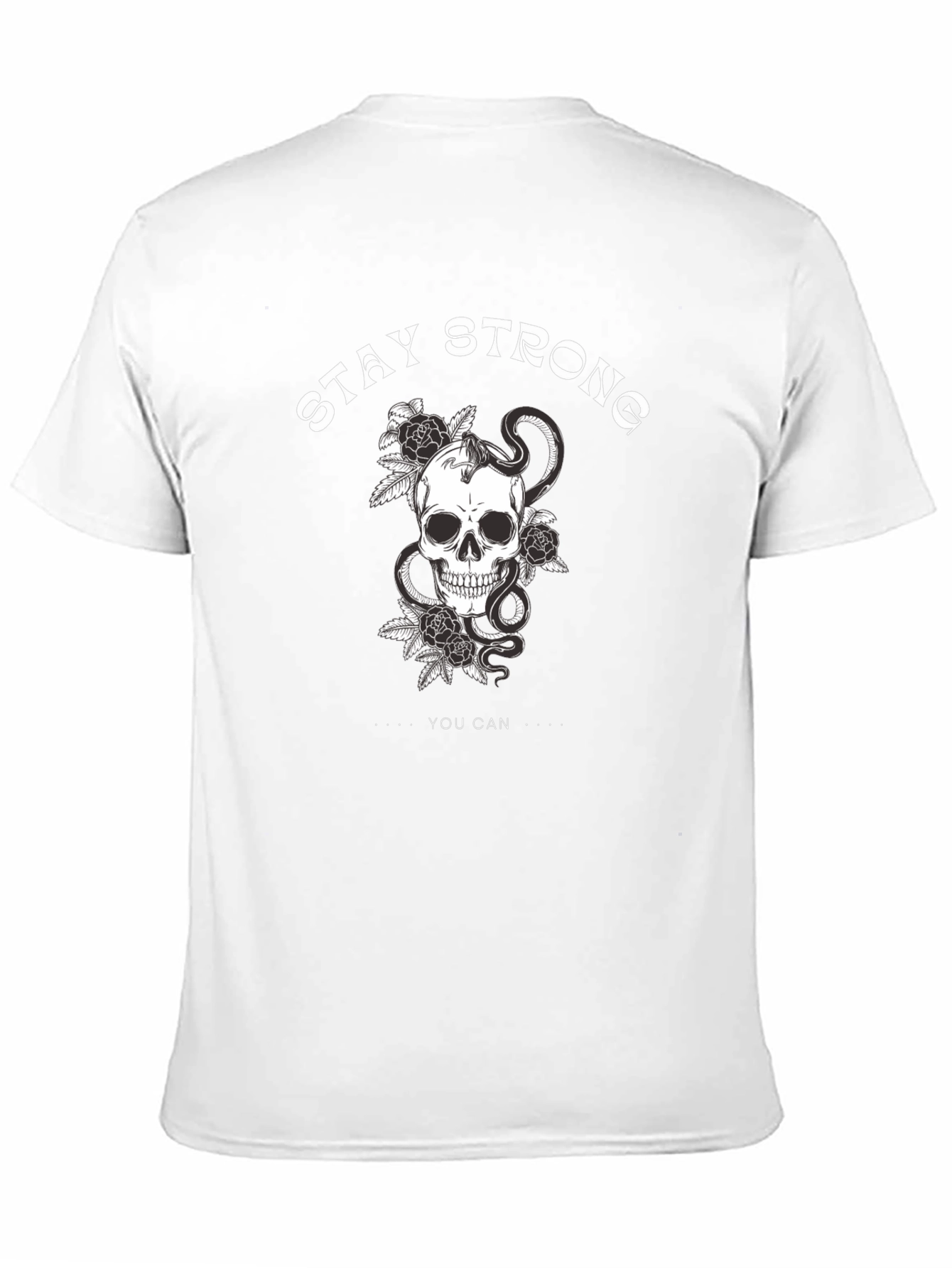 Stay Strong Skull Graphic Black T-Shirt