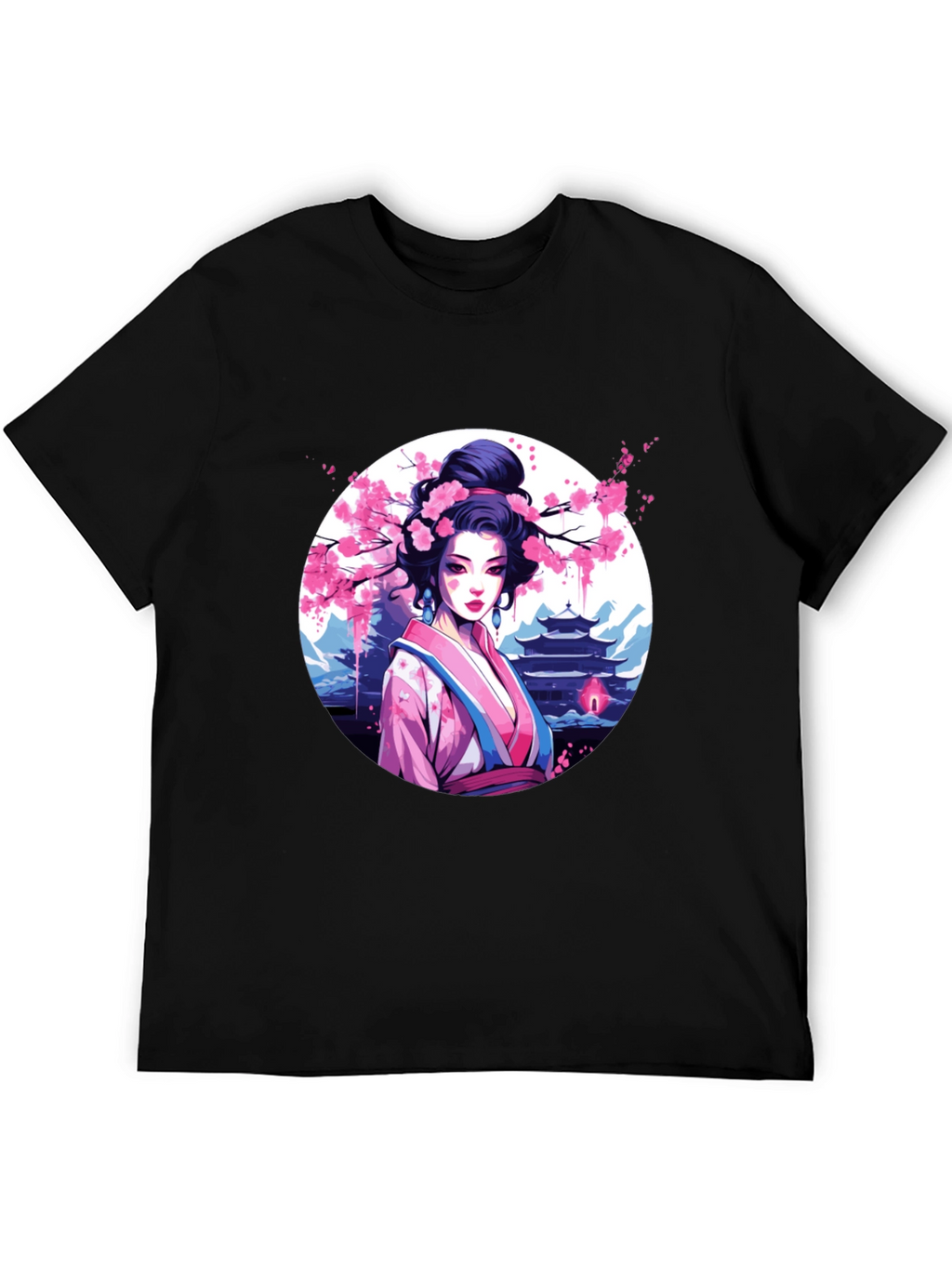 Geisha Art Black T-Shirt