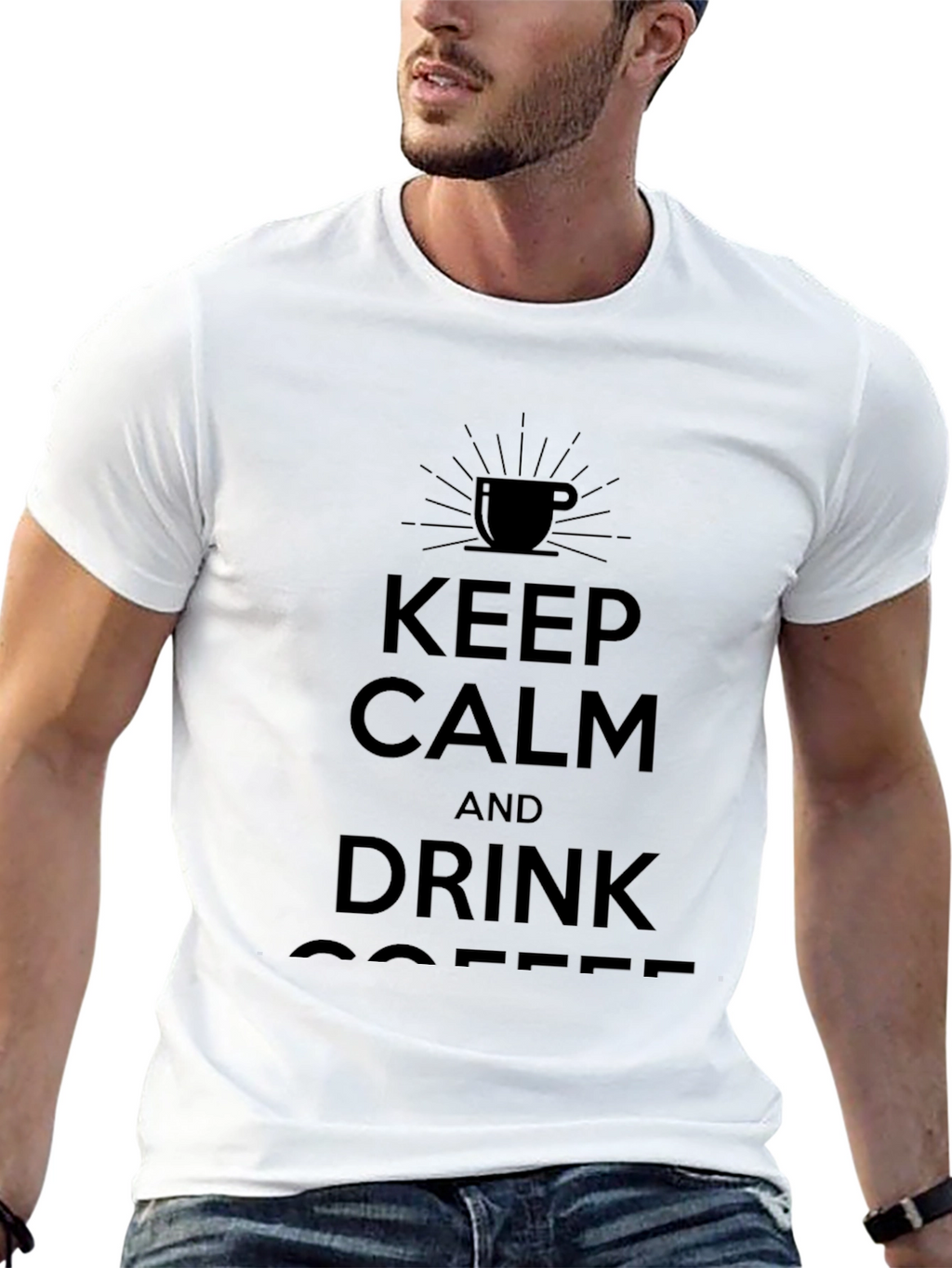 Keep Calm and Drink Coffee Black T-Shirt