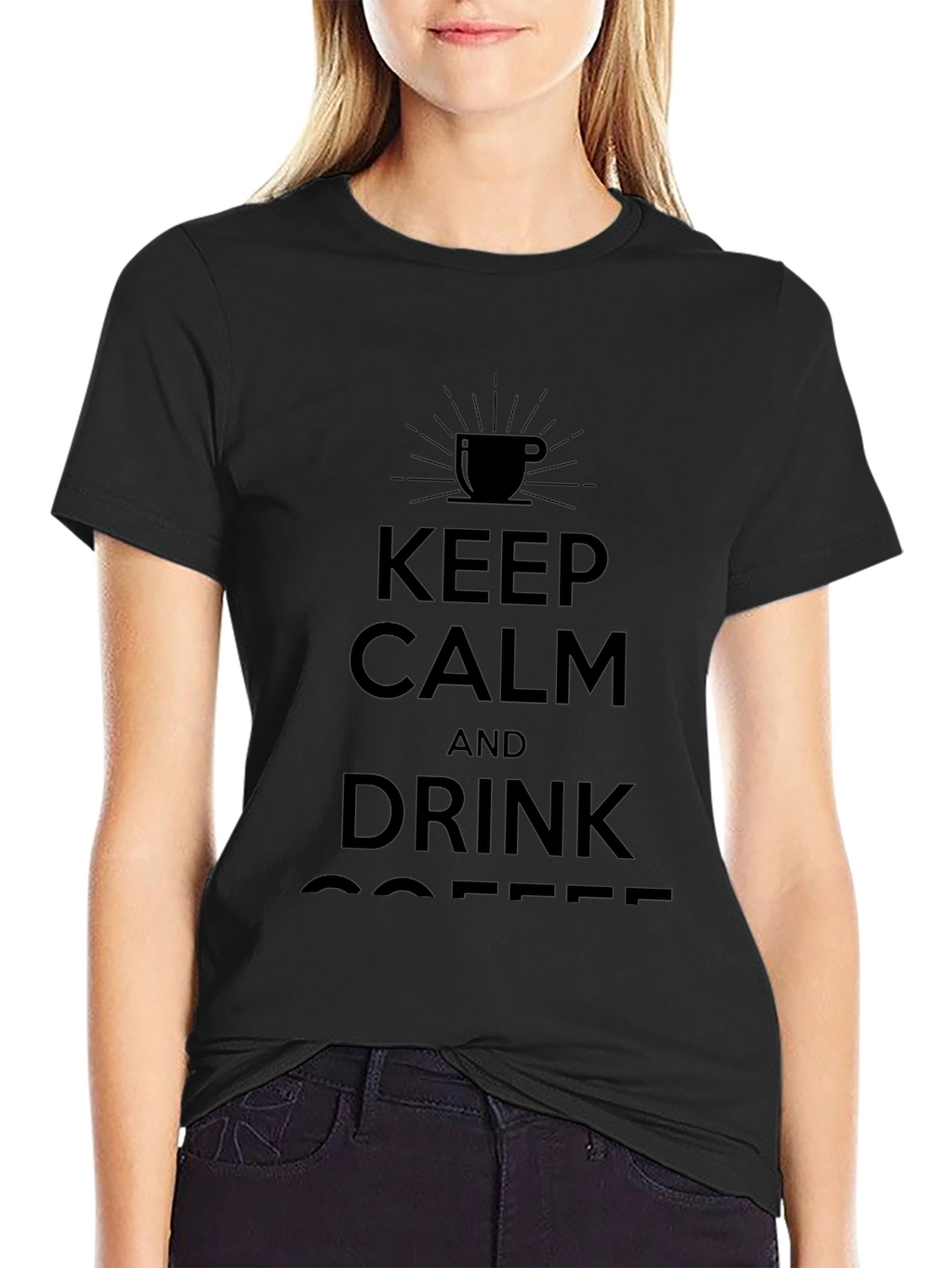 Keep Calm and Drink Coffee Black T-Shirt