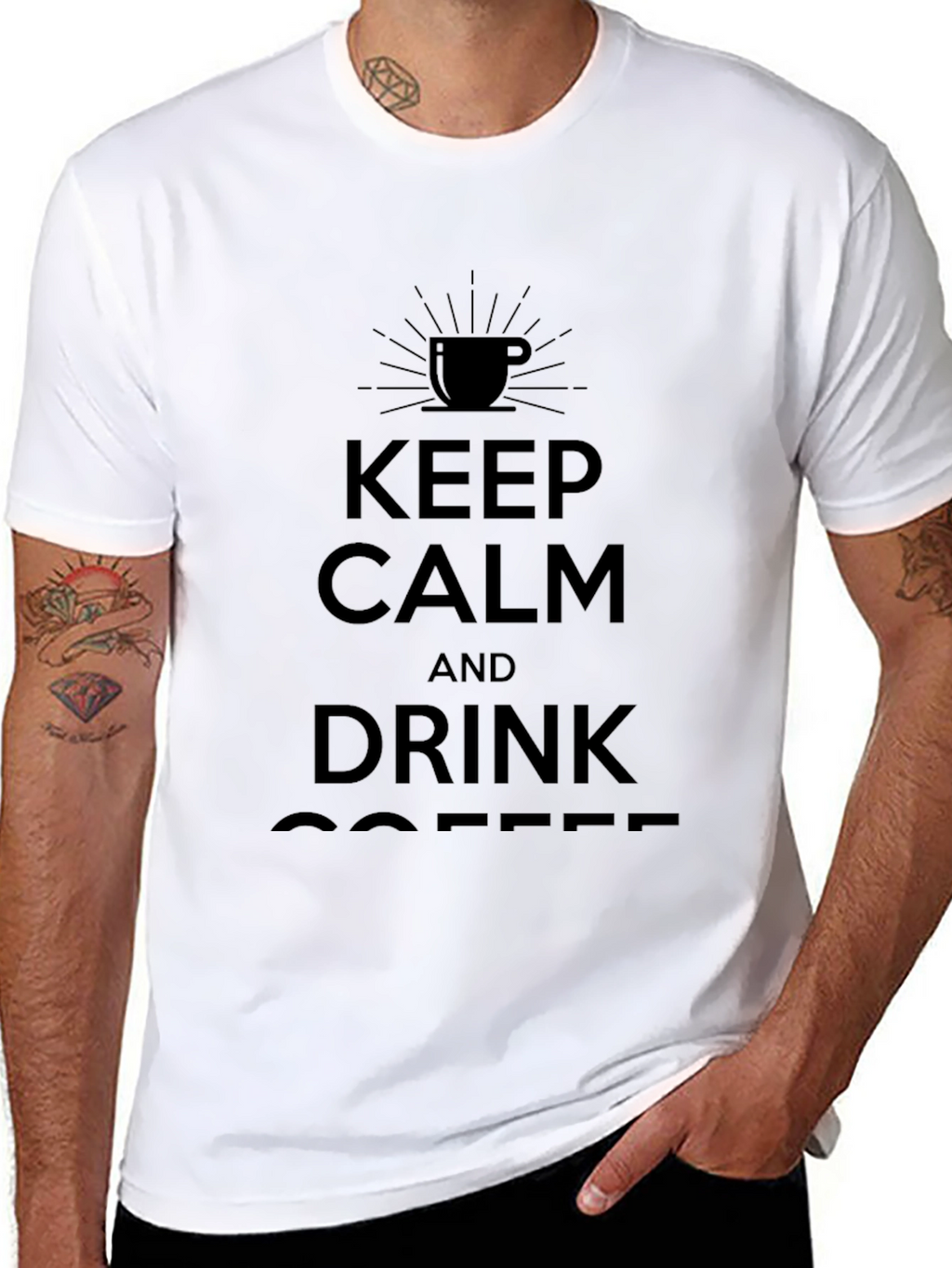 Keep Calm and Drink Coffee Black T-Shirt
