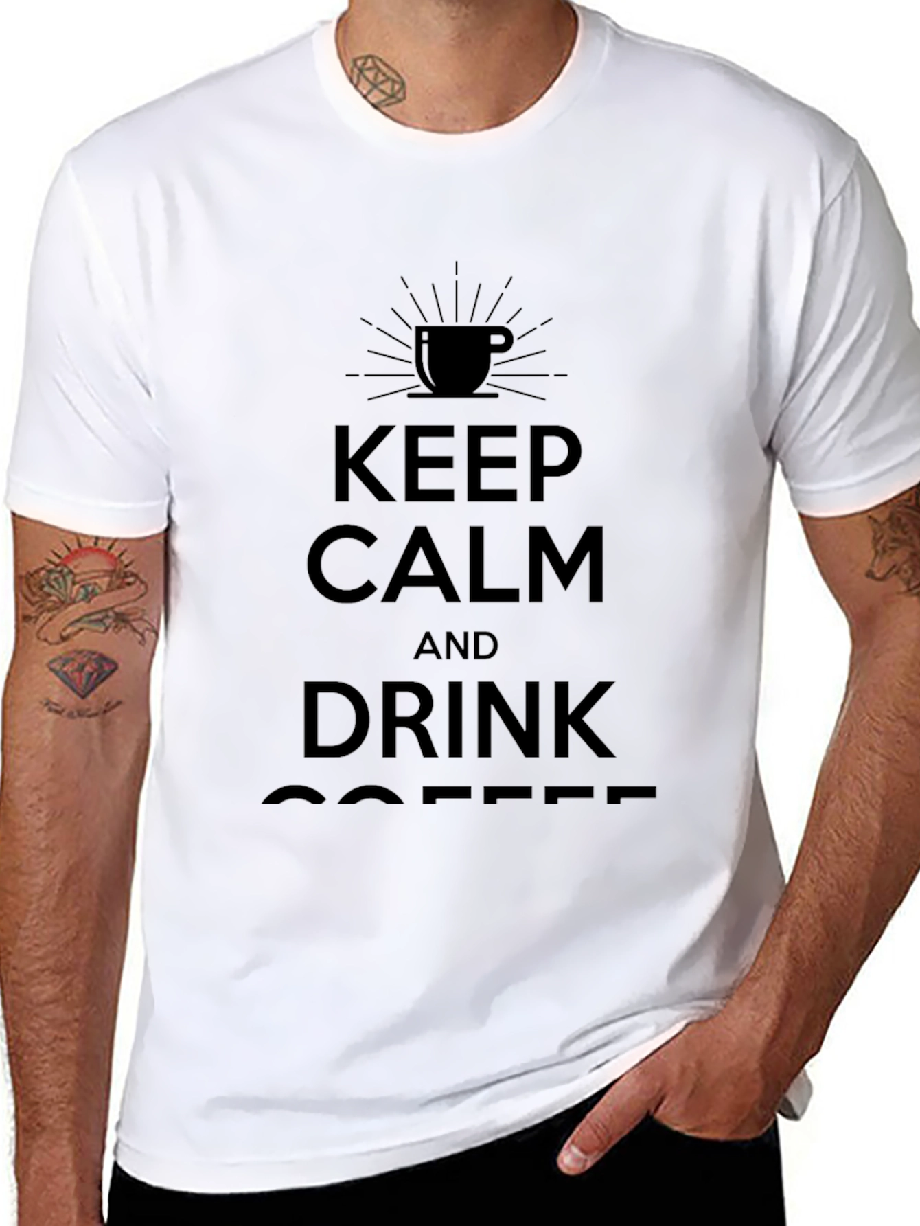 Keep Calm and Drink Coffee Black T-Shirt