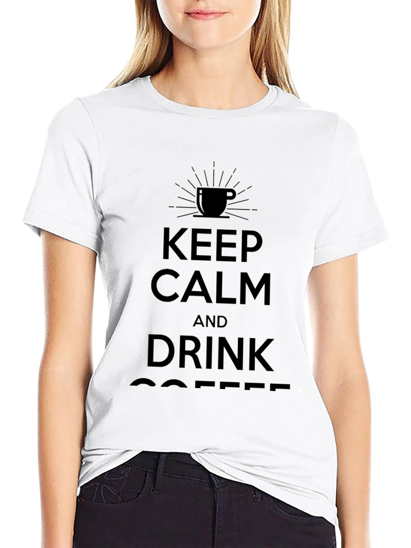 Keep Calm and Drink Coffee Black T-Shirt