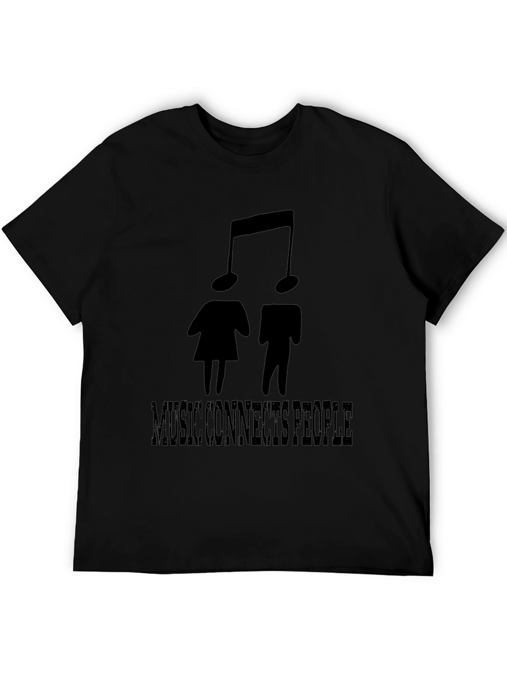 Music Connects People Black Graphic T-Shirt
